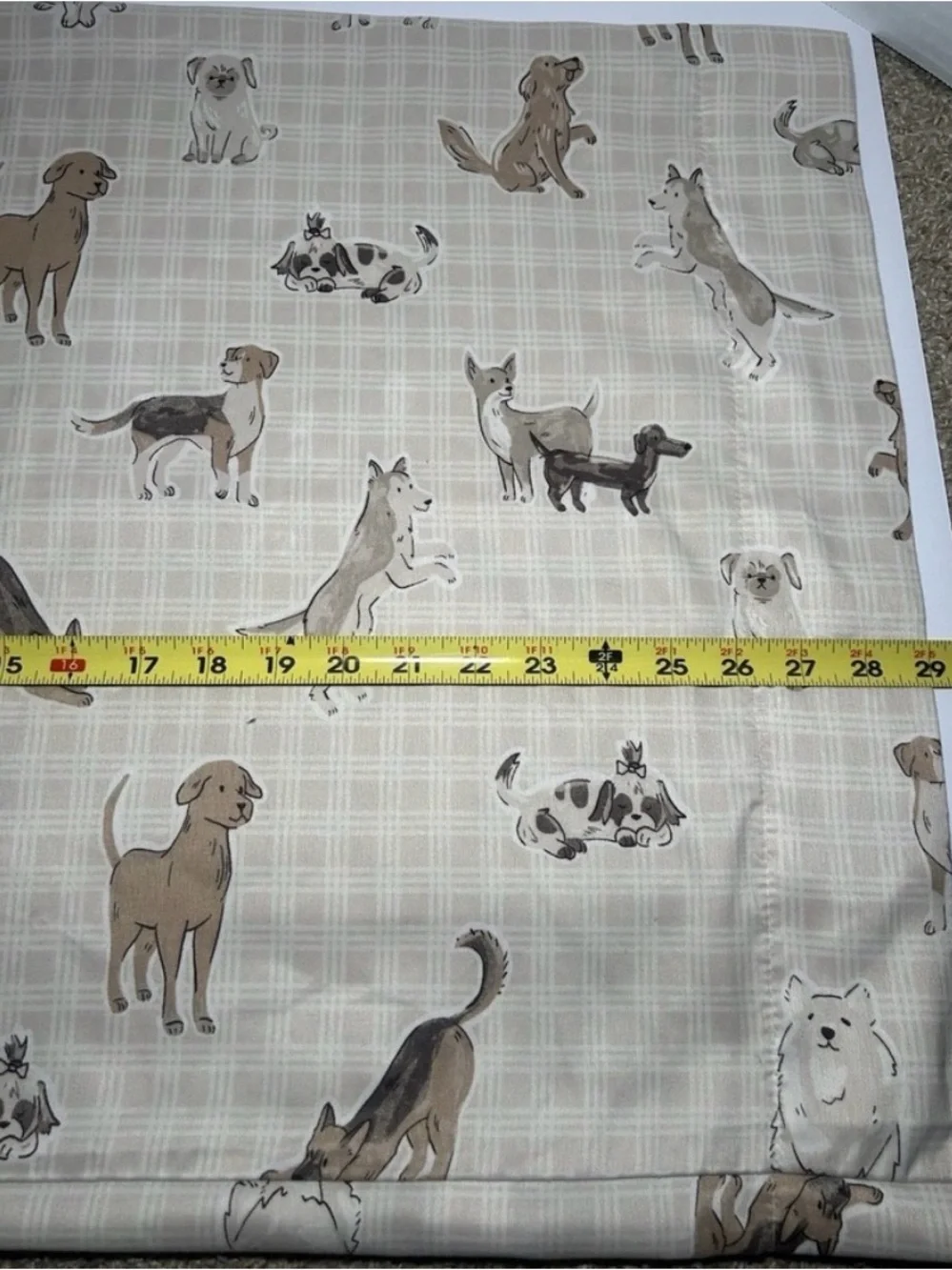 Dog‎ Print Neutral Plaid Pillowcase Cover Dog Lover Woof Dogmom Pups One Case